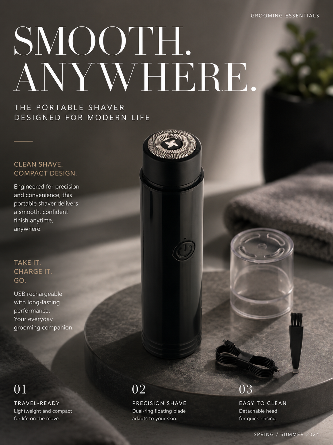 Mini Electric Shaver – Portable Rechargeable Cordless Travel Razor