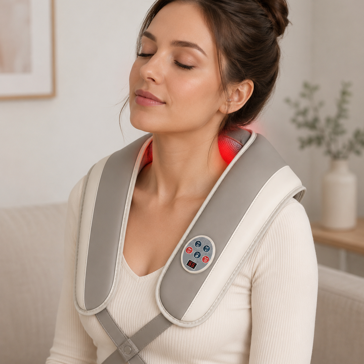 Electric Heated Neck & Shoulder Massager – Deep Kneading Heat Therapy Massage