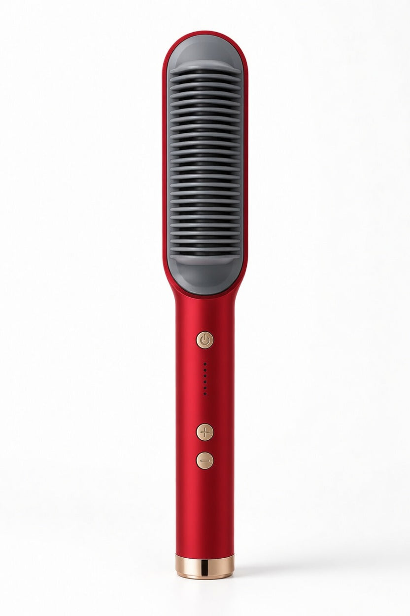 New 2 In 1 Hair Straightener Hot Comb Negative Ion Curling Tong Dual-purpose Electric Hair Brush