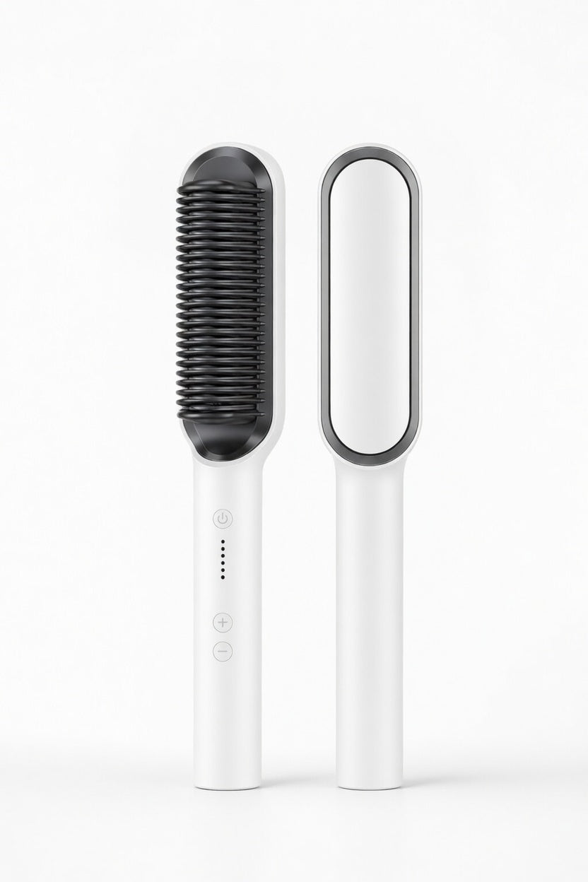 New 2 In 1 Hair Straightener Hot Comb Negative Ion Curling Tong Dual-purpose Electric Hair Brush